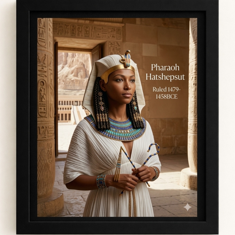 Egyptian Pharaoh Hatshepsut Portrait in A Frame 8x10